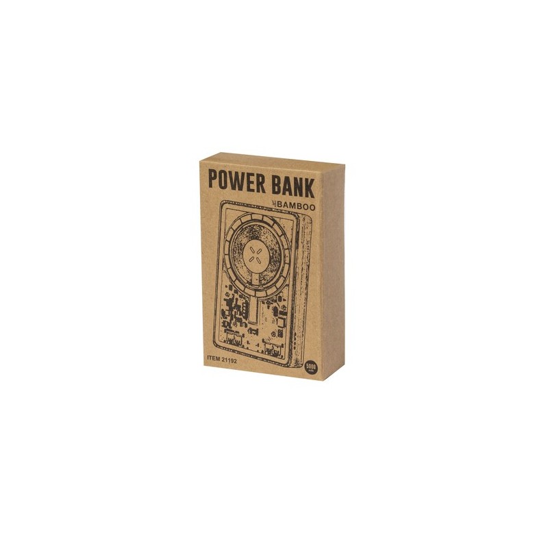Batterie Éco-responsable Personnalisée 5000 mAh Power Bank Dominik pas cher Matières : bambou cadeau collaborateur premium