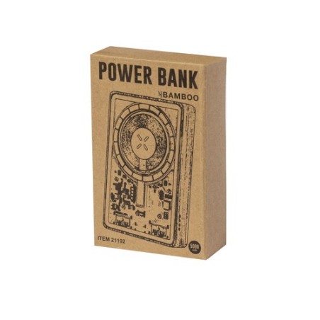 Batterie Éco-responsable Personnalisée 5000 mAh Power Bank Dominik pas cher Matières : bambou cadeau collaborateur premium