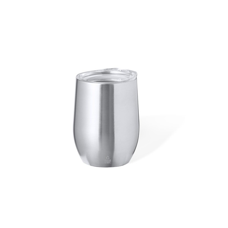 Mug Isotherme Éco-responsable Personnalisé Thermique Yarton Couleurs : argenté Matières : acier inoxydable recyclé