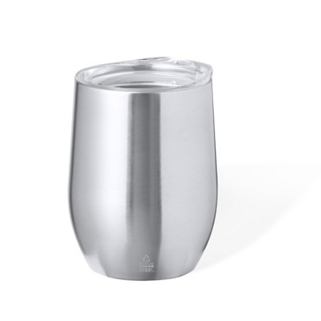 Mug Isotherme Éco-responsable Personnalisé Thermique Yarton Couleurs : argenté Matières : acier inoxydable recyclé