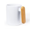 Tasse en Céramique Éco-responsable avec Poignée en Bambou Personnalisée Mystral Matières : bambou Couleurs : blanc cadeau entrep