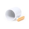 Tasse en Céramique Éco-responsable avec Poignée en Bambou Personnalisée Mystral Matières : bambou Couleurs : blanc goodies publi