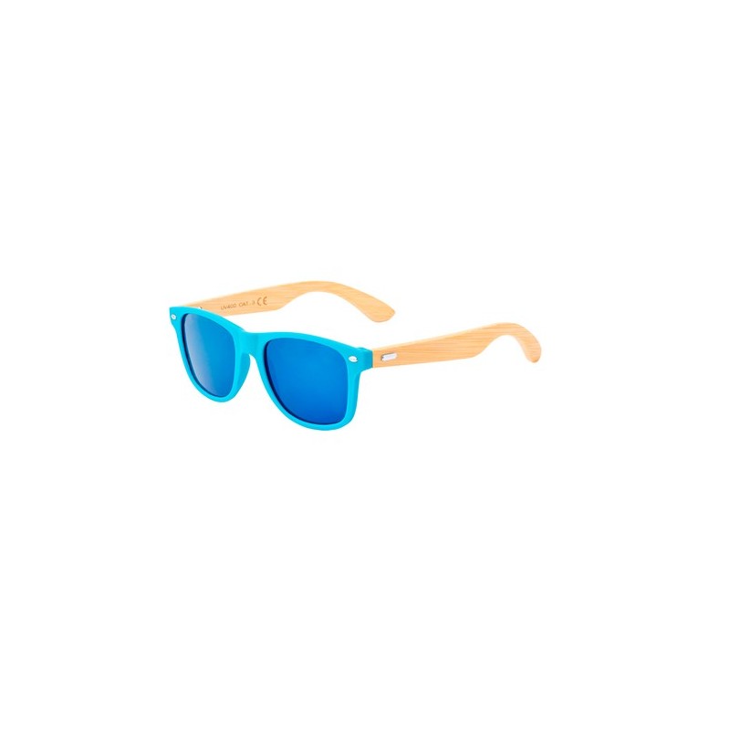 Lunettes de Soleil Personnalisées UV400 - Ferguson Pas Cher Matières : bambou Couleurs : jaune impression haute définition