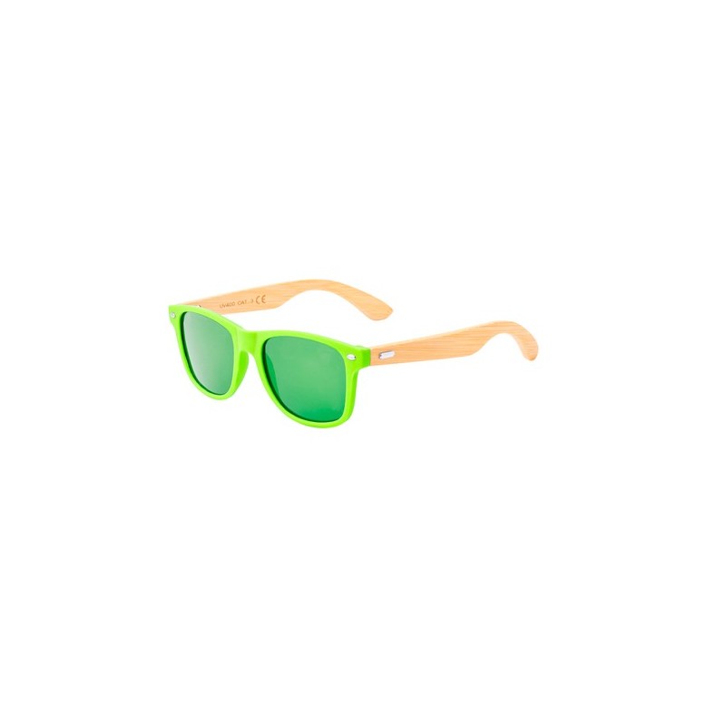 Lunettes de Soleil Personnalisées UV400 - Ferguson Pas Cher Matières : bambou Couleurs : jaune objet publicitaire robuste