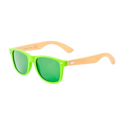 Lunettes de Soleil Personnalisées UV400 - Ferguson Pas Cher Matières : bambou Couleurs : jaune objet publicitaire robuste