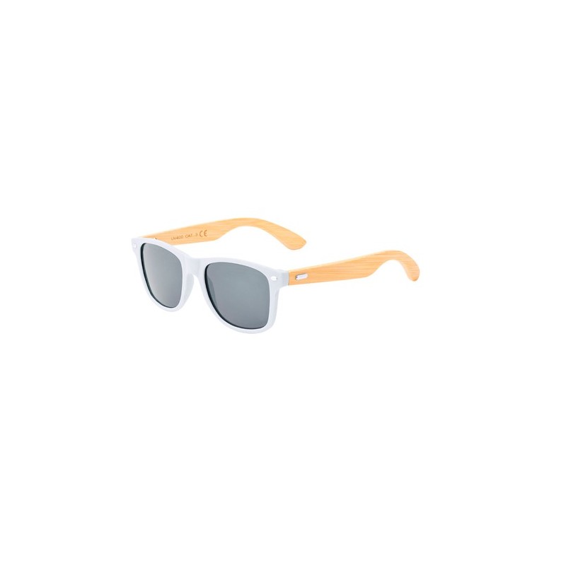 Lunettes de Soleil Personnalisées UV400 - Ferguson Pas Cher Matières : bambou Couleurs : blanc personnalisable avec votre logo