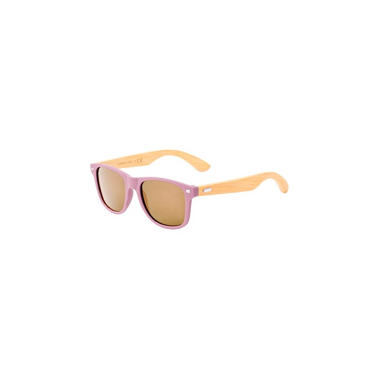 Lunettes de Soleil Personnalisées UV400 - Ferguson Pas Cher Matières : bambou Couleurs : blanc objet promotionnel éco-responsabl