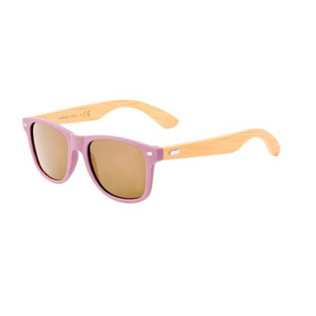 Lunettes de Soleil Personnalisées UV400 - Ferguson Pas Cher Matières : bambou Couleurs : blanc objet promotionnel éco-responsabl