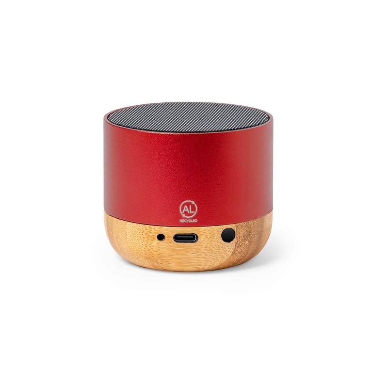 Haut-Parleur Bluetooth Personnalisé Éco-responsable pas cher - Lops Matières : bambou Couleurs : rouge livraison express 24h 48h