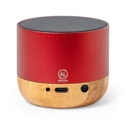 Haut-Parleur Bluetooth Personnalisé Éco-responsable pas cher - Lops Matières : bambou Couleurs : rouge livraison express 24h 48h
