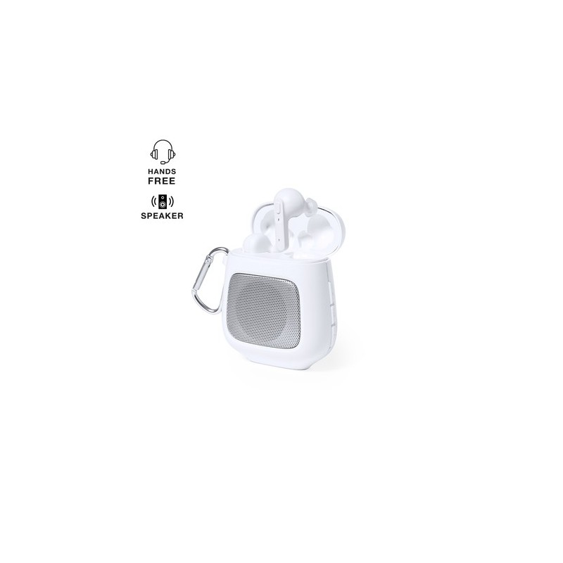 Écouteurs Bluetooth Personnalisés de Qualité Éco-responsable Boxy Couleurs : blanc personnalisable avec votre logo