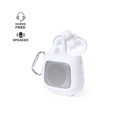 Écouteurs Bluetooth Personnalisés de Qualité Éco-responsable Boxy Couleurs : blanc personnalisable avec votre logo