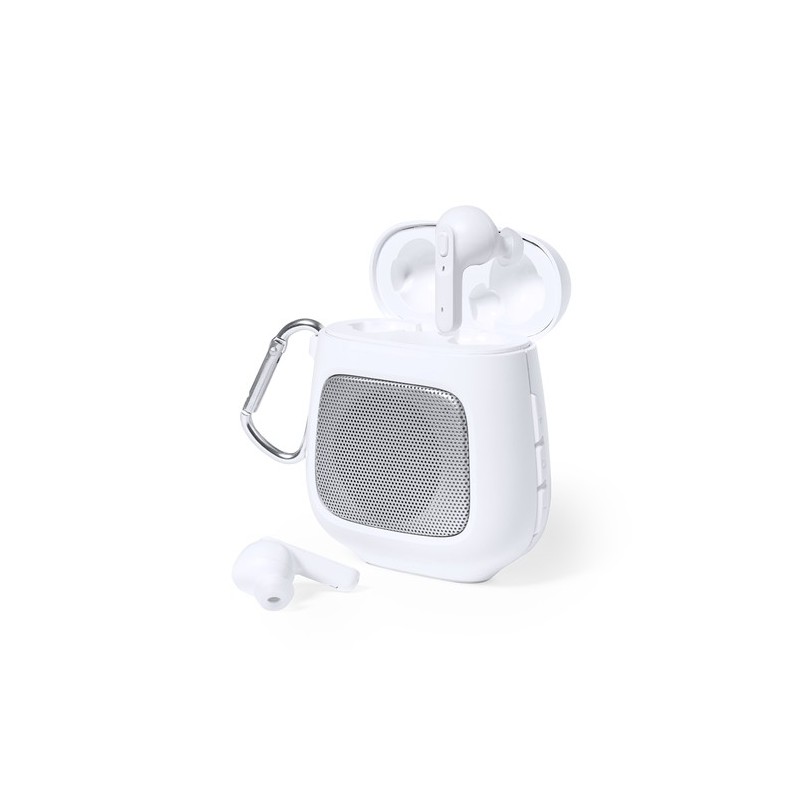 Écouteurs Bluetooth Personnalisés de Qualité Éco-responsable Boxy Couleurs : blanc cadeau entreprise pas cher