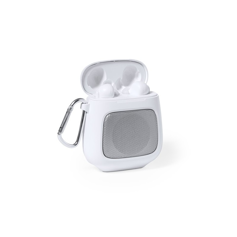 Écouteurs Bluetooth Personnalisés de Qualité Éco-responsable Boxy Couleurs : blanc goodies publicitaire événementiel
