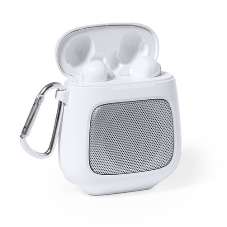 Écouteurs Bluetooth Personnalisés de Qualité Éco-responsable Boxy Couleurs : blanc goodies publicitaire événementiel
