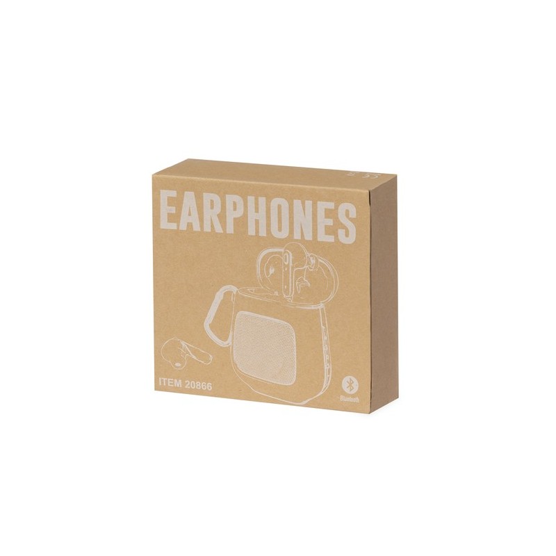 Écouteurs Bluetooth Personnalisés de Qualité Éco-responsable Boxy Couleurs : blanc impression haute définition