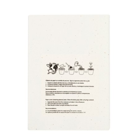 Cahier Éco-responsable Ensemencé Personnalisé Derna Couleurs : blanc goodies publicitaire événementiel