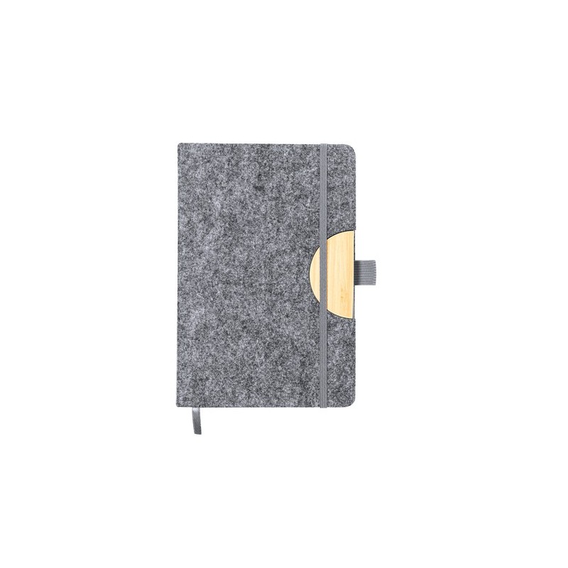 Bloc Notes Éco-responsable Personnalisé avec Support Smartphone - Kobain Matières : bambou Couleurs : gris