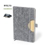 Bloc Notes Éco-responsable Personnalisé avec Support Smartphone - Kobain Matières : bambou Couleurs : gris personnalisable avec 