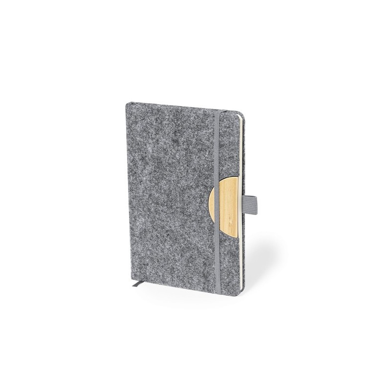 Bloc Notes Éco-responsable Personnalisé avec Support Smartphone - Kobain Matières : bambou Couleurs : gris cadeau entreprise pas