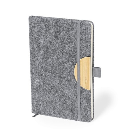 Bloc Notes Éco-responsable Personnalisé avec Support Smartphone - Kobain Matières : bambou Couleurs : gris cadeau entreprise pas