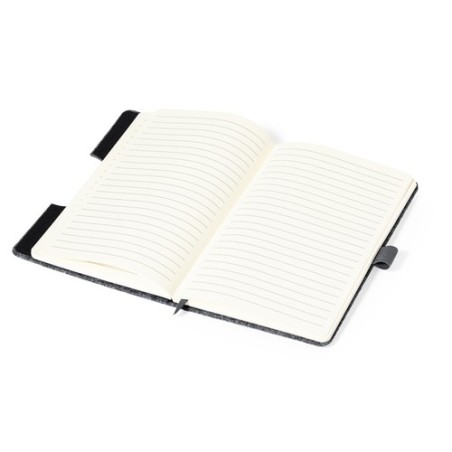 Bloc Notes Éco-responsable Personnalisé avec Support Smartphone - Kobain Matières : bambou Couleurs : gris goodies publicitaire 