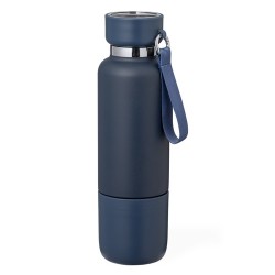 Bouteille Isotherme Éco-responsable Personnalisée 550ml - Flautrok Matières : acier inoxydable Couleurs : bleu marine