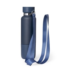 Bouteille Isotherme Éco-responsable Personnalisée 550ml - Flautrok Matières : acier inoxydable Couleurs : bleu marine objet prom
