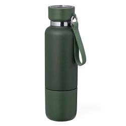 Bouteille Isotherme Éco-responsable Personnalisée 550ml - Flautrok Matières : acier inoxydable Couleurs : bleu marine goodies pu