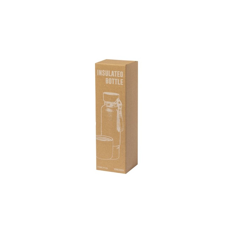 Bouteille Isotherme Éco-responsable Personnalisée 550ml - Flautrok Matières : acier inoxydable Couleurs : bleu marine accessoire