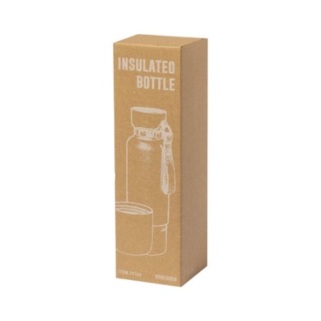 Bouteille Isotherme Éco-responsable Personnalisée 550ml - Flautrok Matières : acier inoxydable Couleurs : bleu marine accessoire