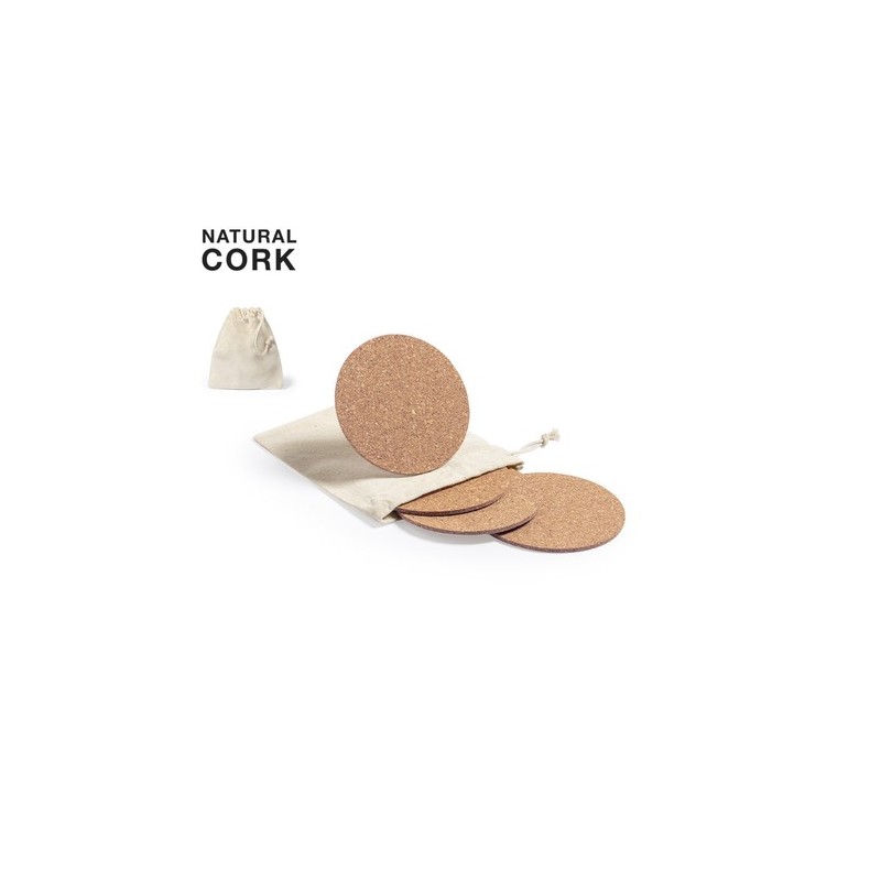 Sous-Verres Éco-responsables Personnalisés - Set Yagger Matières : liège