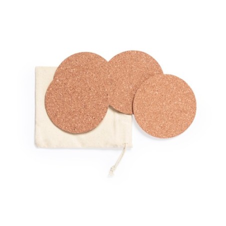 Sous-Verres Éco-responsables Personnalisés - Set Yagger Matières : liège goodies publicitaire événementiel