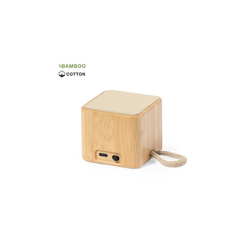 Enceinte Bluetooth Éco-responsable Personnalisée pas cher - Haut-Parleur Kiefer Matières : bambou