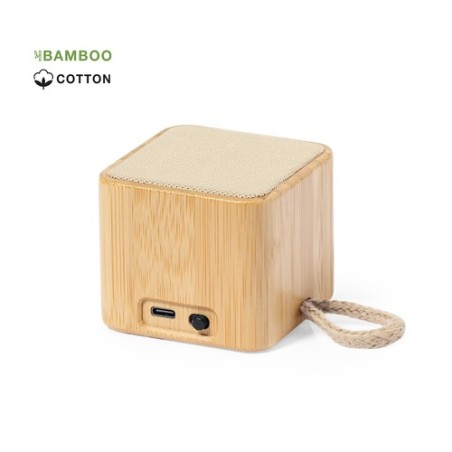 Enceinte Bluetooth Éco-responsable Personnalisée pas cher - Haut-Parleur Kiefer Matières : bambou
