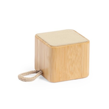 Enceinte Bluetooth Éco-responsable Personnalisée pas cher - Haut-Parleur Kiefer Matières : bambou marquage laser ultra précis