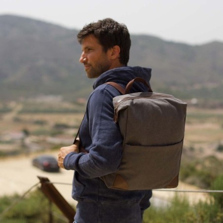 Sac à Dos Éco-responsable pour le Business et les Loisirs - Grant Matières : toile Couleurs : gris marquage laser ultra précis