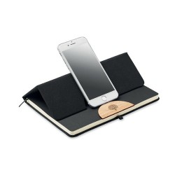Carnet A5 Éco-responsable et Personnalisé 80 pages lignées RPET BLAMA Matières : papier Couleurs : noir marquage laser ultra pré