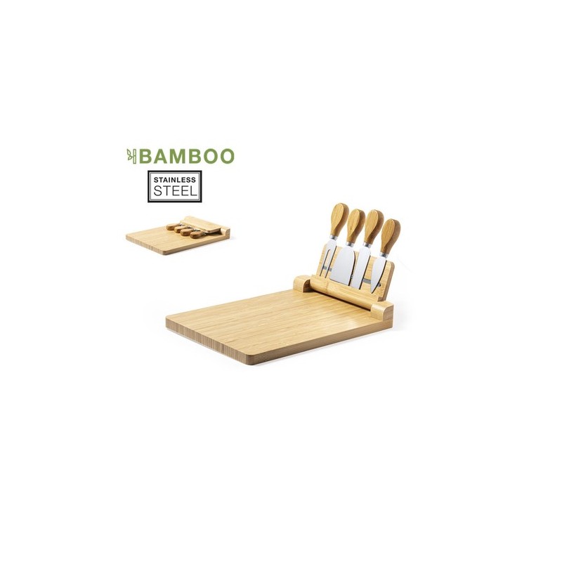 Plateau à Fromage Unique Personnalisé Économique - Set Fromages Mildred Matières : bambou