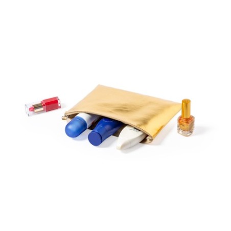 Trousse de Toilette Élégante Personnalisée pas cher - Nécessaire Darak Matières : PU Couleurs : doré personnalisation rapide en 