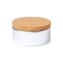 Bougie Aromatique Personnalisée en Cire Végétale & Vanille pas cher Suyen Matières : liège Couleurs : argenté