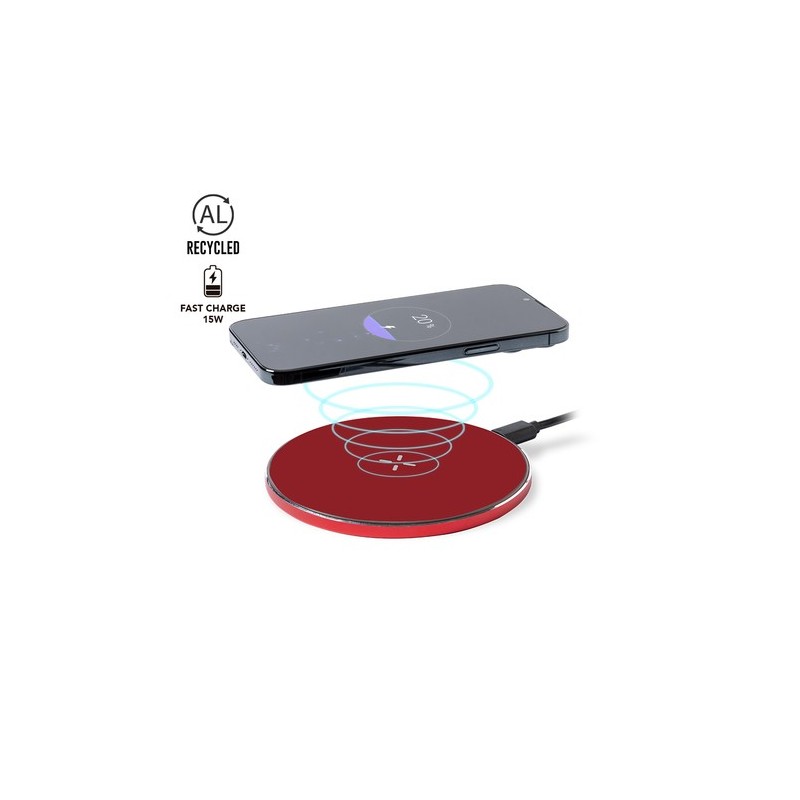 Chargeur Éco-responsable Pratique Personnalisé - Golop Matières : aluminium recyclé  Couleurs : rouge impression haute définitio
