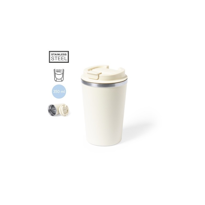 Mug Isotherme Pratique Personnalisé Éco-responsable Vicuit Matières : acier inoxydable Couleurs : gris personnalisation rapide e