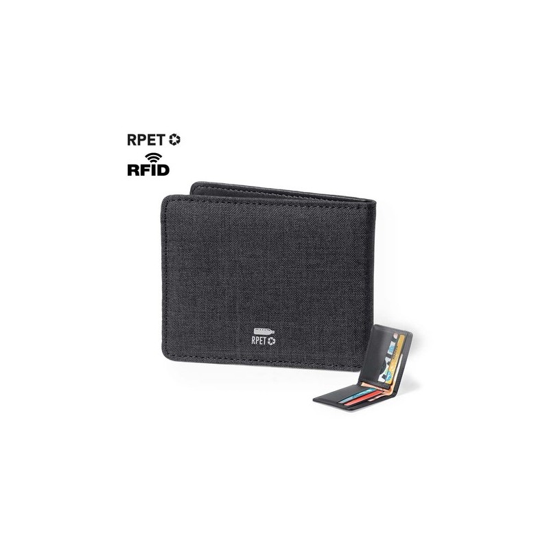 Porte-Cartes RFID Sécurisé Éco-responsable Personnalisé - Kenxo Couleurs : noir Matières : polyester recyclé personnalisable ave