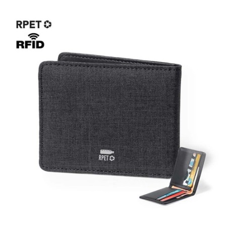 Porte-Cartes RFID Sécurisé Éco-responsable Personnalisé - Kenxo Couleurs : noir Matières : polyester recyclé personnalisable ave