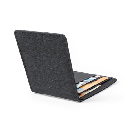 Porte-Cartes RFID Sécurisé Éco-responsable Personnalisé - Kenxo Couleurs : noir Matières : polyester recyclé goodies publicitair
