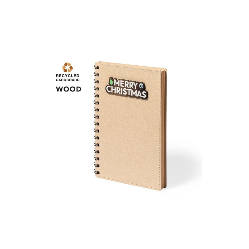 Cahier Personnalisable Éco-responsable Noylax Matières : carton recyclé Couleurs : naturel personnalisable avec votre logo