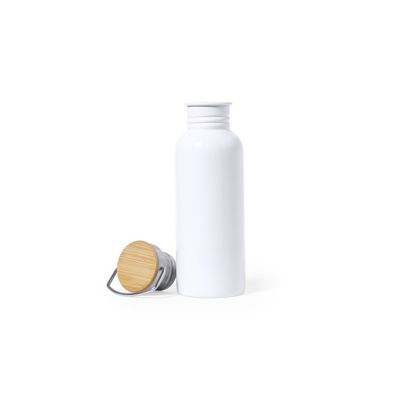Gourde Sportive Personnalisée Sublimation Preuk Matières : bambou Couleurs : blanc