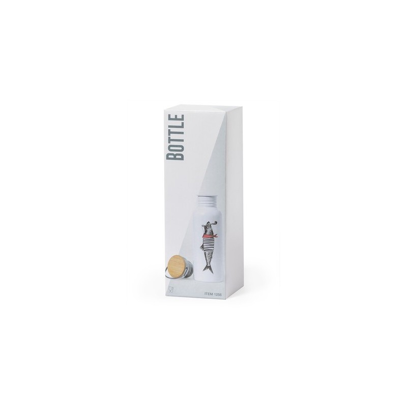 Gourde Sportive Personnalisée Sublimation Preuk Matières : bambou Couleurs : blanc marquage laser ultra précis