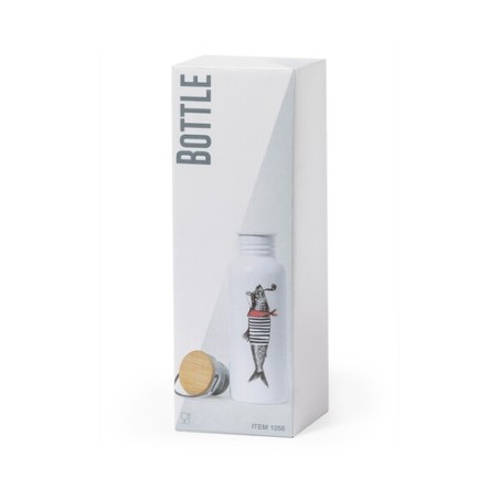 Gourde Sportive Personnalisée Sublimation Preuk Matières : bambou Couleurs : blanc marquage laser ultra précis